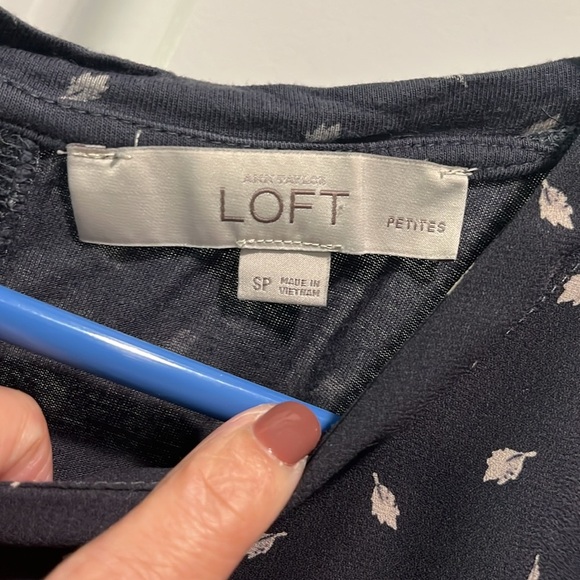 Navy Blue Patterned Women's Top - Picture 2 of 4